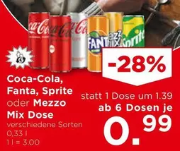 Mix - Coca-Cola, Fanta, Sprite oder Mezzo Dose