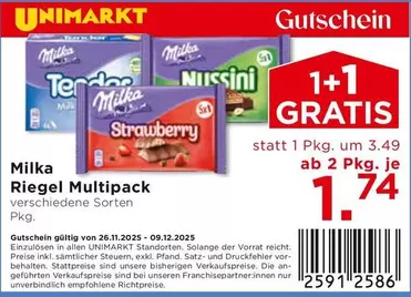 Milka - Riegel Multipack