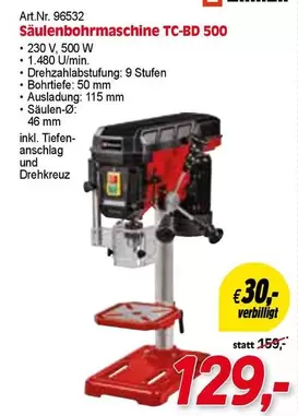 Säulenbohrmaschine TC-BD 500