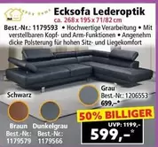 Schwarz - Ecksofa Lederoptik