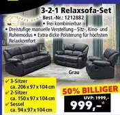 3-2-1 Relaxsofa-Set