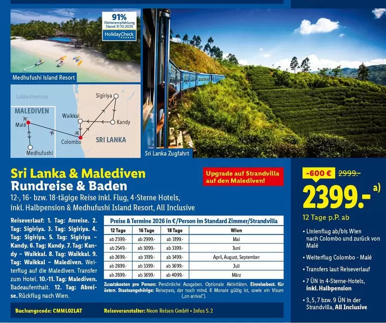 Baden - Sri Lanka & Malediven Rundreise &