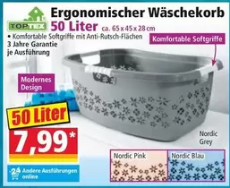 Pink - Ergonomischer Wäschekorb