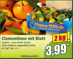 Glück - Clementinen mit Blatt
