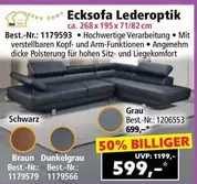 Schwarz - Ecksofa Lederoptik