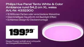 Philips - Hue Panel Tento White & Color Ambiance rund 54,2 cm XL weiss