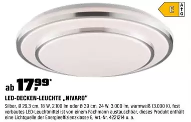 LED-DECKEN-LEUCHTE „NIVARO"