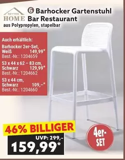 Schwarz - Barhocker Gartenstuhl Bar Restaurant