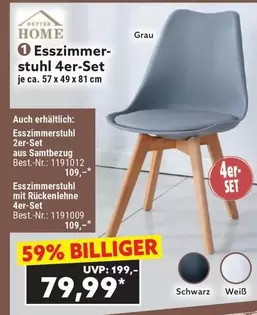 Schwarz - Esszimmerstuhl 4er-Set