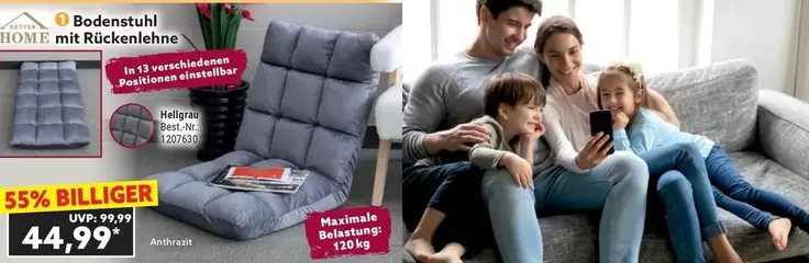 Bodenstuhl mit Rückenlehne