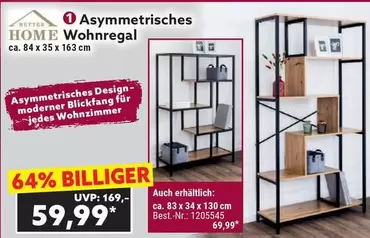 Asymmetrisches Wohnregal