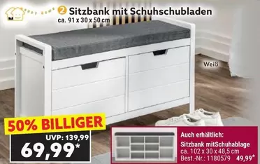 Sitzbank mit Schuhschubladen