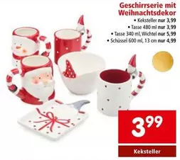 Geschirrserie mit Weihnachtsdekor