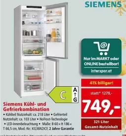 Siemens - Kühl- und Gefrierkombination