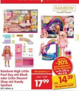 Rainbow - Little Pool Day mit Blush oder Little Dessert Shop mit Kandy Spielset