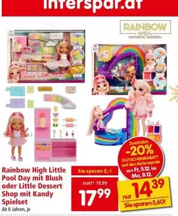 Rainbow - Little Pool Day mit Blush oder Little Dessert Shop mit Kandy Spielset