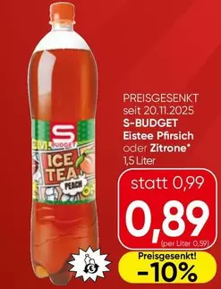 Eistee Pfirsich oder Zitrone