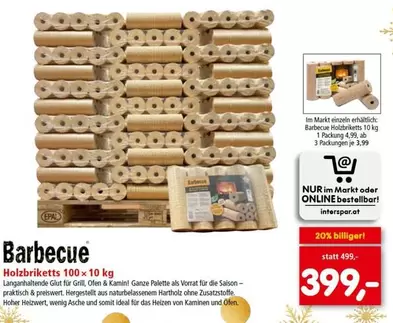 Palette - Holzbriketts 100 x 10 kg