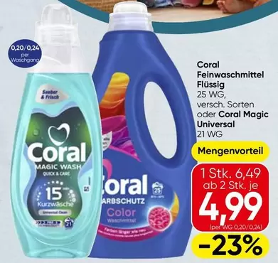 Feinwaschmittel Flüssig versch. Sorten oder Coral Magic Universal