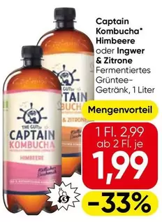 Kombucha Himbeere oder Ingwer & Zitrone