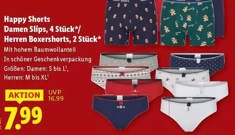 Damen Slips, 4 Stück*/ Herren Boxershorts, 2 Stück*