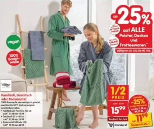 Vegan - Handtuch, Duschtuch oder Bademantel