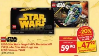 Logo - Star Wars Jango Fett's Sternenschiff 75413 oder Star Wars aus LEGO-Steinen 75407