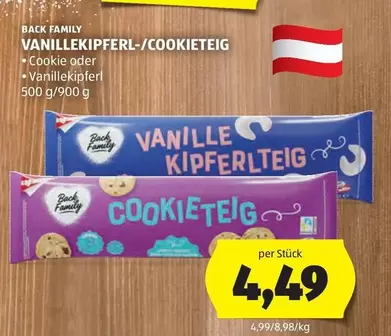 VANILLEKIPFERL-/COOKIETEIG