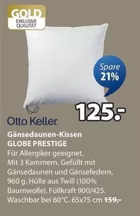 Gold - Gänsedaunen-Kissen GLOBE PRESTIGE