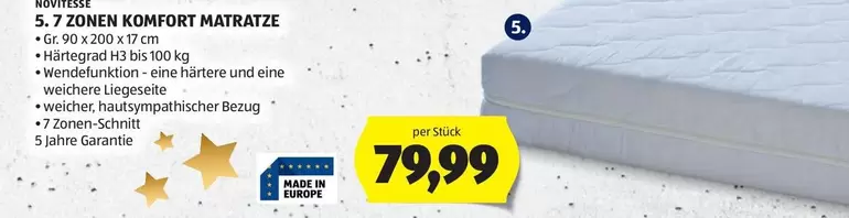 7 ZONEN KOMFORT MATRATZE