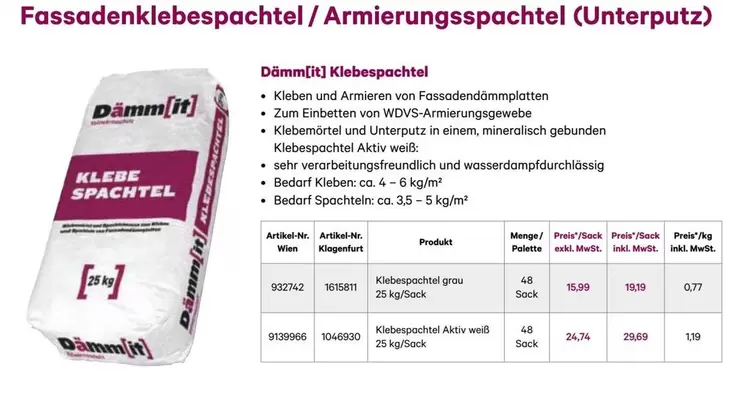 Palette - Klebespachtel