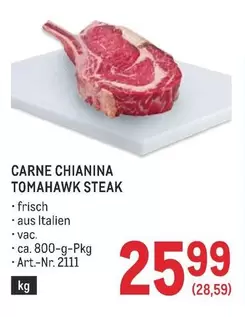 CARNE CHIANINA TOMAHAWK STEAK