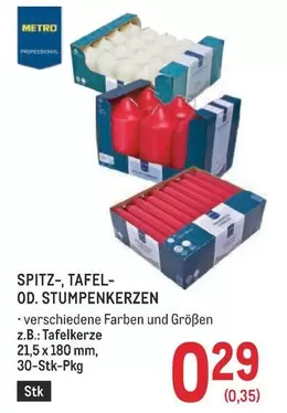 SPITZ-, TAFEL- OD. STUMPENKERZEN