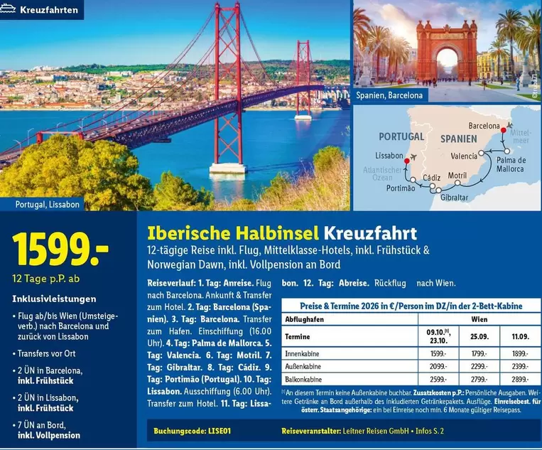 Iberische Halbinsel Kreuzfahrt