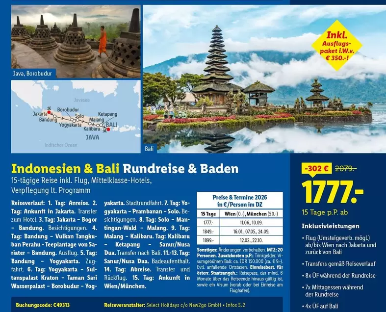 Indonesien & Bali Rundreise & Baden