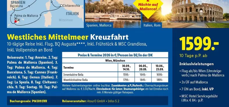 Westliches Mittelmeer Kreuzfahrt