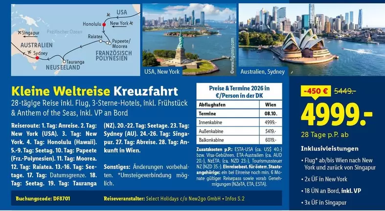 Kleine -  Weltreise Kreuzfahrt