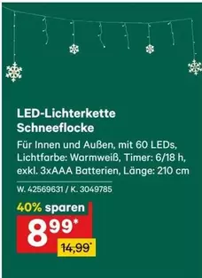 LED-Lichterkette Schneeflocke