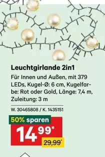 Gold - Leuchtgirlande 2in1