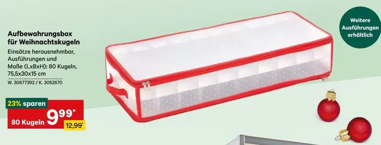 Aufbewahrungsbox für Weihnachtskugeln