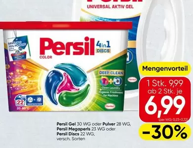 Gel 30 WG oder Pulver 28 WG, Persil Megaperls 23 WG oder Persil Discs 22 WG