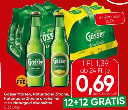 Märzen, Naturradler Zitrone, Naturradler Zitrone alkoholfrei oder Naturgold alkoholfrei