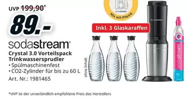 Sodastream - Crystal 3.0 Vorteilspack Trinkwassersprudler