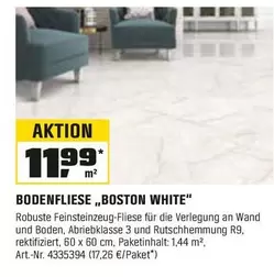 Boden - BODENFLIESE „BOSTON WHITE"