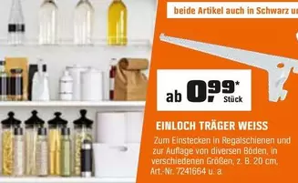 Schwarz - EINLOCH TRÄGER WEISS