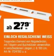 Weiss - EINLOCH REGALSCHIENE WEISS