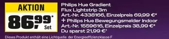 Philips - Hue Gradient Flux Lightstrip 3m + Hue Bewegungsmelder Indoor