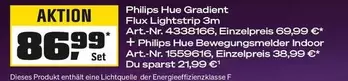 Philips - Hue Gradient Flux Lightstrip 3m + Hue Bewegungsmelder Indoor