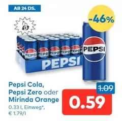 Orange - Cola, Pepsi Zero oder Mirinda
