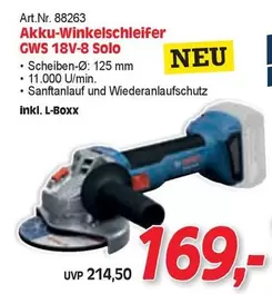 Bosch - Akku-Winkelschleifer GWS 18V-8 Solo